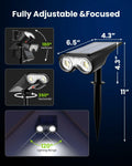 HMDecor Solar Spot Lights Outdoor IP67 Waterproof 4 Pack Cold White 6500K by Deal US