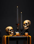 Color Poem Ornament 10in Black Dripless Halloween Taper Candles Set of 4 by Deal US