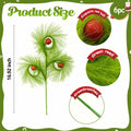babyye 6 Pcs Christmas Tree Topper 17in Green Curly Plush Decorations by Deal US