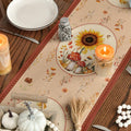 Artoid Mode Pumpkin Bird Floral Table Runner Red 13x72 Inch Rustic Bohemian by Deal US