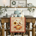 Artoid Mode Pumpkin Bird Floral Table Runner Red 13x72 Inch Rustic Bohemian by Deal US