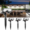 HMDecor Solar Spot Lights Outdoor IP67 Waterproof 4 Pack Cold White 6500K by Deal US