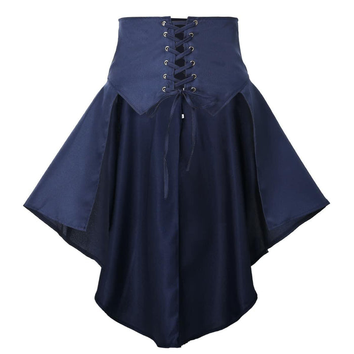 COSDREAMER Steampunk Ruffle Pirate Corset Skirt Belt Blue Size XL by Deal US