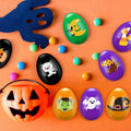 Fulmoon Halloween Plastic Skeleton Eggs Spiders Party Supplies 164 Pcs Orange by Deal US