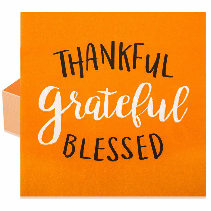 AllReal 100Pcs Thanksgiving Fall Pumpkin Orange Paper Napkins Disposable by Deal US