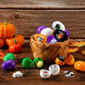 Fulmoon Halloween Plastic Skeleton Eggs Spiders Party Supplies 164 Pcs Orange by Deal US