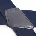 ELEFEA Men's Heavy Duty Suspenders 2" Wide X-Shape Adjustable Navy Blue Size L by Deal US