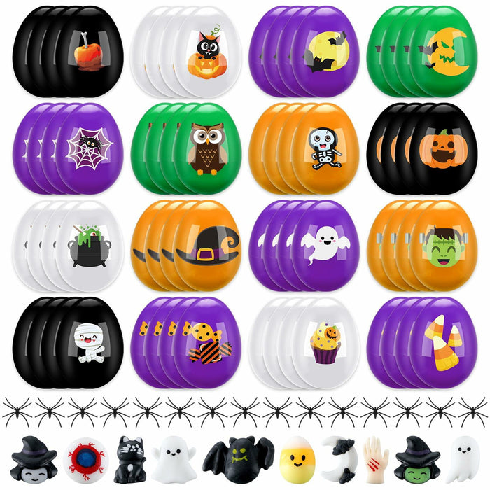 Fulmoon Halloween Plastic Skeleton Eggs Spiders Party Supplies 164 Pcs Orange by Deal US