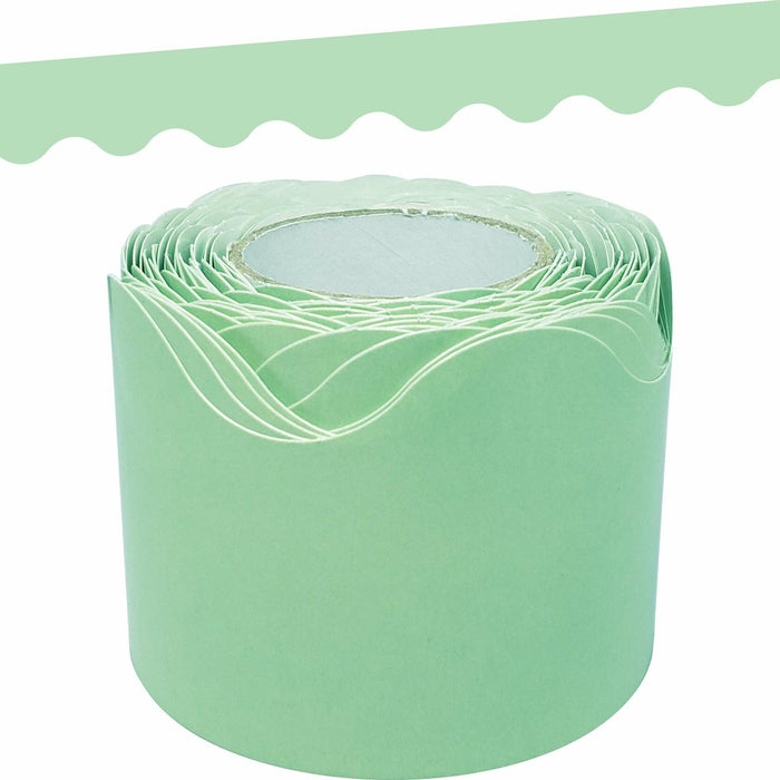Teacher Created Resources Mint Green Scalloped Rolled Border Trim 50ft by Deal US