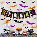 Fxozru Spooky Halloween Banner Bats Sticker Pink Purple Black Orange by Deal US