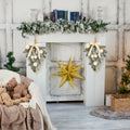 Super Holiday 2PCS Beige Velvet Bow Ball Christmas Decorations Flocked by Deal US