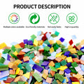 VARIART Mosaic Glass Tiles Large Petal Rainbow 120 Pcs 1.1 lbs by Deal US