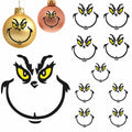 TRIZILLA Christmas Transfer Stickers Ornament Face Decals Vinyl 10 Pack by Deal US