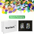 VARIART Mosaic Glass Tiles Large Petal Rainbow 120 Pcs 1.1 lbs by Deal US