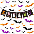 Fxozru Spooky Halloween Banner Bats Sticker Pink Purple Black Orange by Deal US