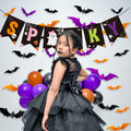 Fxozru Spooky Halloween Banner Bats Sticker Pink Purple Black Orange by Deal US