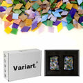 VARIART Mosaic Glass Tiles Large Petal Rainbow 120 Pcs 1.1 lbs by Deal US