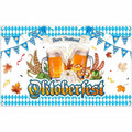ZTHMOE Oktoberfest Photography Backdrop 72x43inch Blue White Bavarian by Deal US
