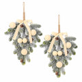 Super Holiday 2PCS Beige Velvet Bow Ball Christmas Decorations Flocked by Deal US
