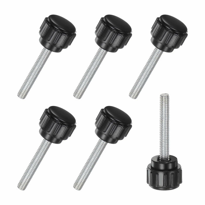 M METERXITY 6-Pack M4x25mm Knurled Clamping Knobs Carbon Steel Black by Deal US