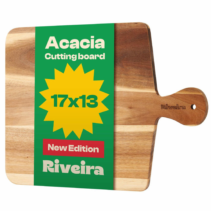 Riveira Maple Wood Cutting Board Natural with Juice Grooves Durable Kitchen by Deal US