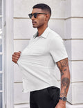 COOFANDY Men's Short Sleeve Button Up Shirt White Size M by Deal US