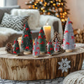 Soaoo 12 Pack Bottle Brush Christmas Trees 5-10in Wood Base Green Silver by Deal US