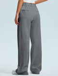 Kistore Womens Wide Leg Pleated Palazzo Work Trousers Blue Gray Size S by Deal US