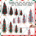 Soaoo 12 Pack Bottle Brush Christmas Trees 5-10in Wood Base Green Silver by Deal US