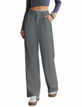Kistore Womens Wide Leg Pleated Palazzo Work Trousers Blue Gray Size S by Deal US