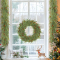 SHareconn 9FT Artificial Norfolk Pine Garland with Pine Cones Red Berries Green by Deal US