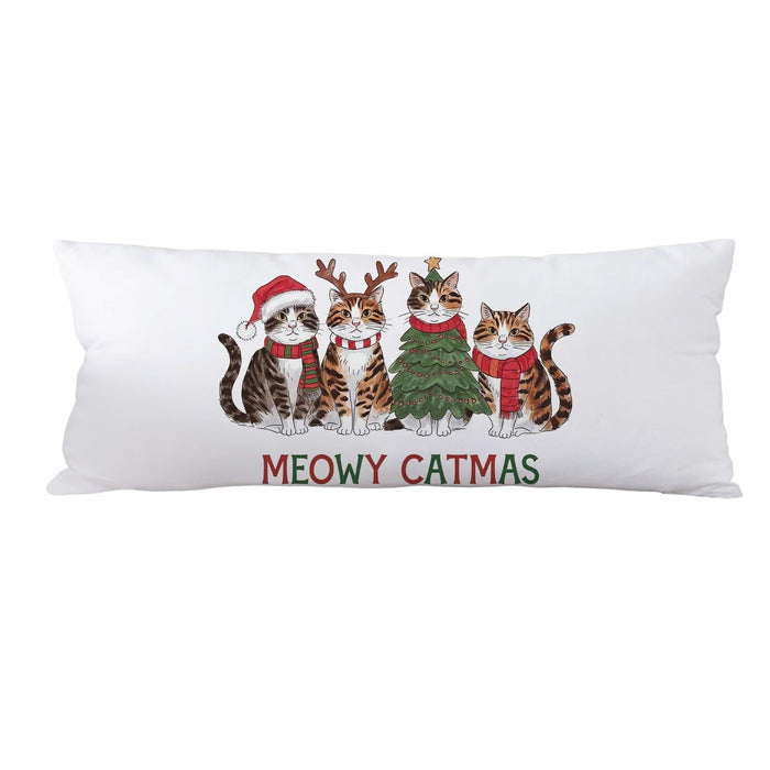 Yhtrg Christmas Cat Body Pillow Cover 20x54 Plush Velvet Holiday Gift by Deal US