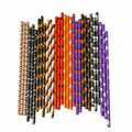 YAOSHENG Halloween Paper Straws 200pcs Biodegradable Mixed Styles Party by Deal US