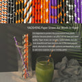 YAOSHENG Halloween Paper Straws 200pcs Biodegradable Mixed Styles Party by Deal US