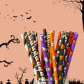 YAOSHENG Halloween Paper Straws 200pcs Biodegradable Mixed Styles Party by Deal US