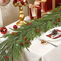 SHareconn 9FT Artificial Norfolk Pine Garland with Pine Cones Red Berries Green by Deal US