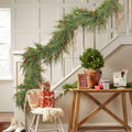SHareconn 9FT Artificial Norfolk Pine Garland with Pine Cones Red Berries Green by Deal US