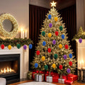 Hollowfly Christmas Velvet Balls Ornaments 2.36'' Rainbow 15 Pcs Shatterproof by Deal US