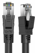 Qiuean Cat 8 Ethernet Cable 1.5ft Black RJ45 Shielded Patch Cord LAN by Deal US
