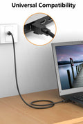 Qiuean Cat 8 Ethernet Cable 1.5ft Black RJ45 Shielded Patch Cord LAN by Deal US