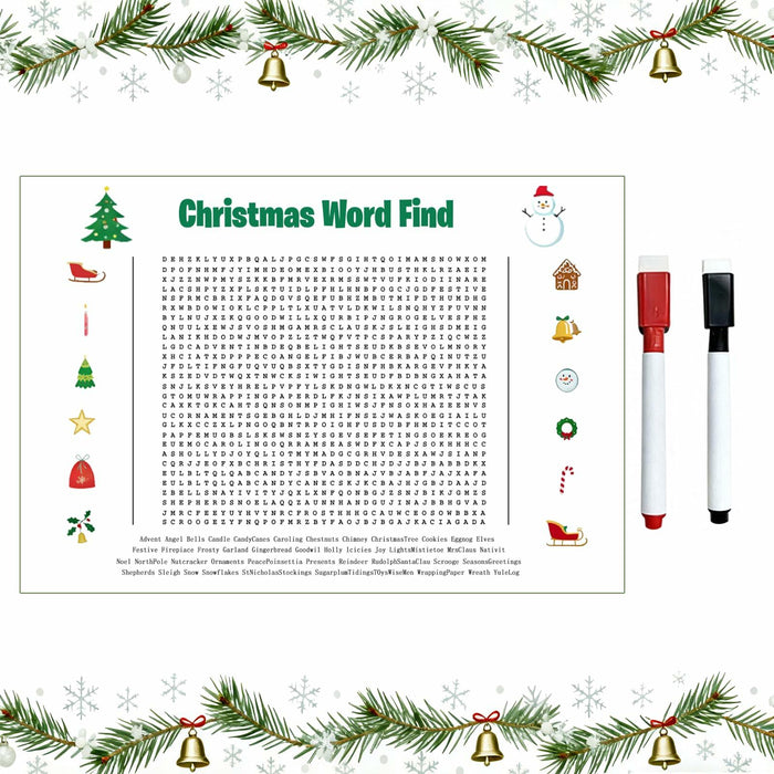 Christmas Word Search Poster Jumbo 36x24in 50 Words Holiday Game by Deal US