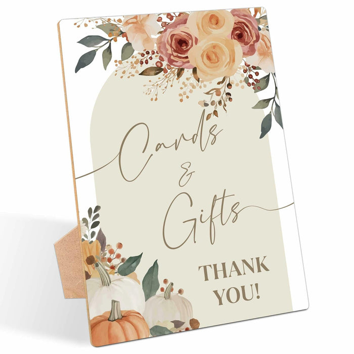 Serach Pumpkin Baby Shower Table Sign Wooden Stand Fall Floral YD16 by Deal US