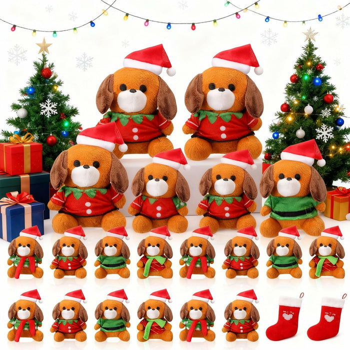 VioraWhite 16 Pack Mini Stuffed Dogs Plush Toys Colorful 4 Inches by Deal US