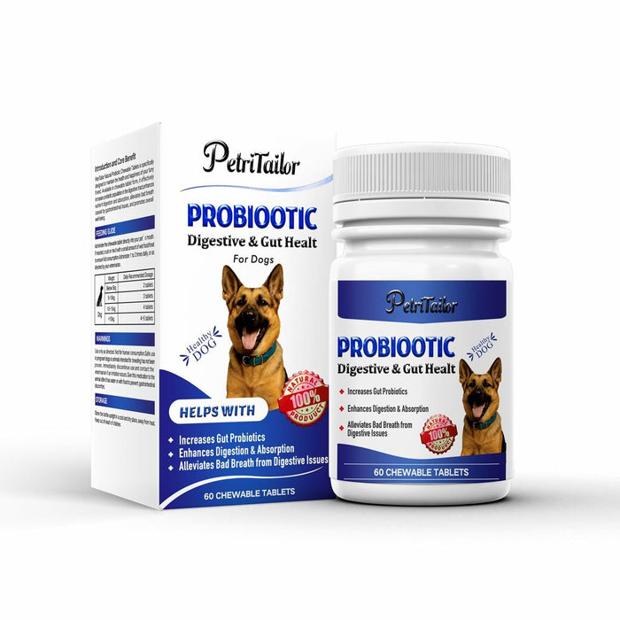 PetriTailor Probiotics Supplement for Dogs Digestive Enzymes Prebiotics by Deal US