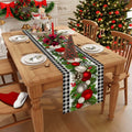 Jiudungs Linen Green Black Buffalo Check Plaid Table Runner 60in by Deal US