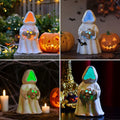 Goodeco LED Ghost Figurine Light-Up Spooky Resin Decoration Off-White by Deal US