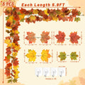 Helimoto Maple Leaf Garland 8 Pack 47.2FT Green Artificial Fall Leaves by Deal US