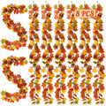 Helimoto Maple Leaf Garland 8 Pack 47.2FT Green Artificial Fall Leaves by Deal US