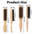 LLMSIX 2Pcs Wooden Handle Boar Bristle Hair Brush Soft Smoothing Brown by Deal US