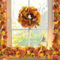 Helimoto Maple Leaf Garland 8 Pack 47.2FT Green Artificial Fall Leaves by Deal US